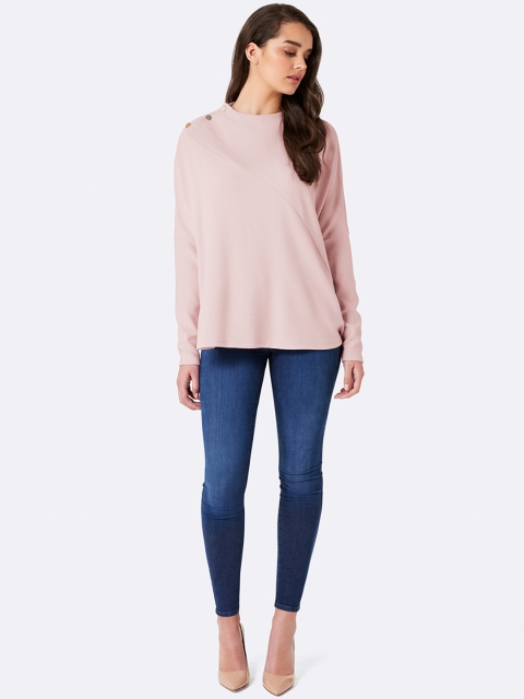 

Forever New Women Pink Solid Poncho