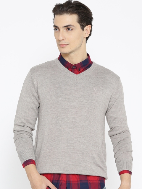 

Allen Solly Men Beige Solid Sweater