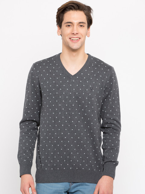 

Allen Solly Men Grey Self Design Sweater
