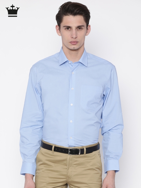 

Louis Philippe Men Blue Slim Fit Solid Formal Shirt