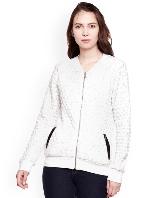 

Nun Women Off-White Self-Design Quilted Jacket