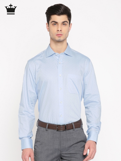 

Louis Philippe Men Blue Regular Fit Self Design Formal Shirt