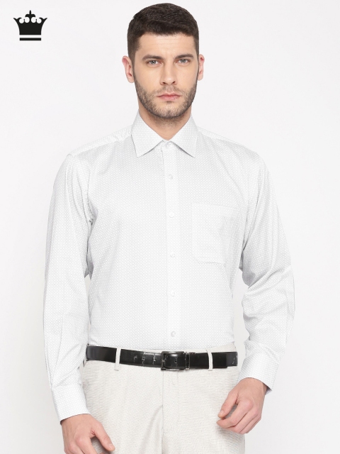 

Louis Philippe Men Grey Regular Fit Printed Formal Shirt