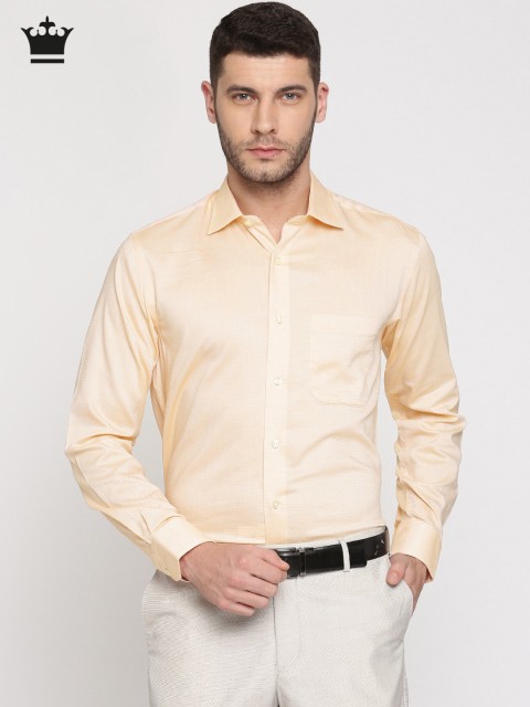 

Louis Philippe Men Orange Regular Fit Self-Design Formal Shirt