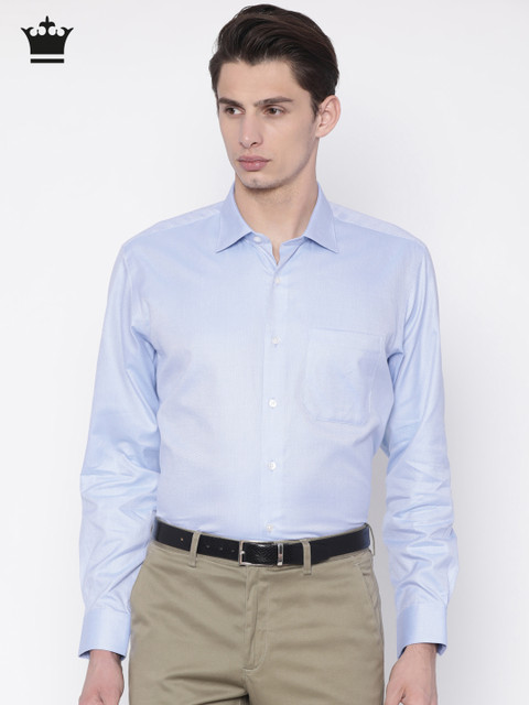 

Louis Philippe Men Blue Regular Fit Self-Design Formal Shirt
