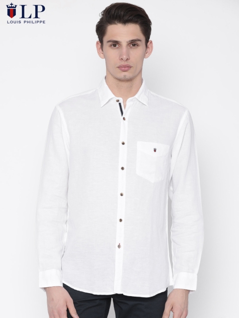 

Louis Philippe Sport Men White Jermyn Tailored Fit Solid Casual Shirt