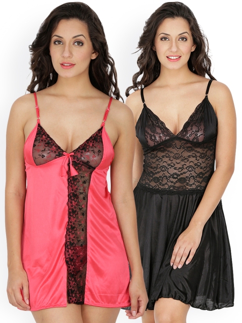

Klamotten Pack of 2 Nightdresses 109H-07K, Black
