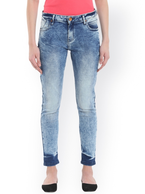

United Colors of Benetton Women Blue Slim Fit Mid-Rise Clean Look Jeans
