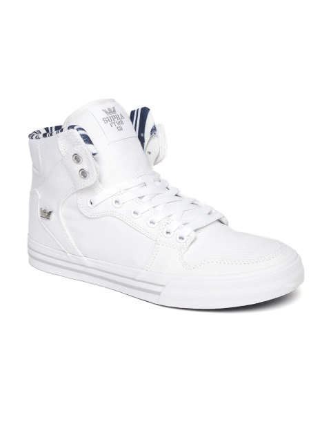 

Supra Men White Solid High-Top Sneakers