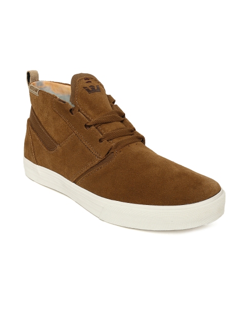 

Supra Men Brown Solid Suede KENSINGTON Mid-Top Sneakers
