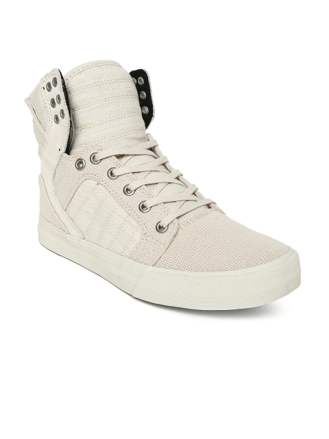 

Supra Men Off-White Solid SKYTOP High-Top Sneakers