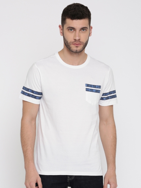 

SF JEANS by Pantaloons Men White Solid T-shirt