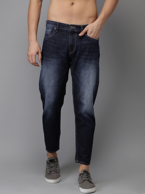 

Moda Rapido Men Blue Slim Tapered Fit Mid-Rise Clean Look Cropped Jeans