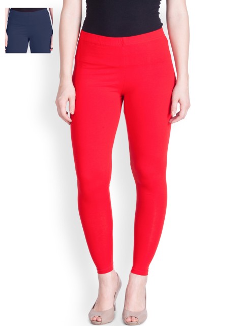 

LYRA Pack of 2 Ankle-Length Leggings, Red