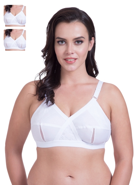 

Rajnie Pack of 3 White Full Coverage Bras RJ658WH