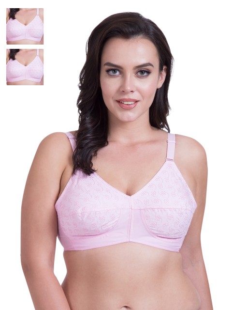 

Rajnie Pack of 3 Pink Full Coverage Bras RJ665PK
