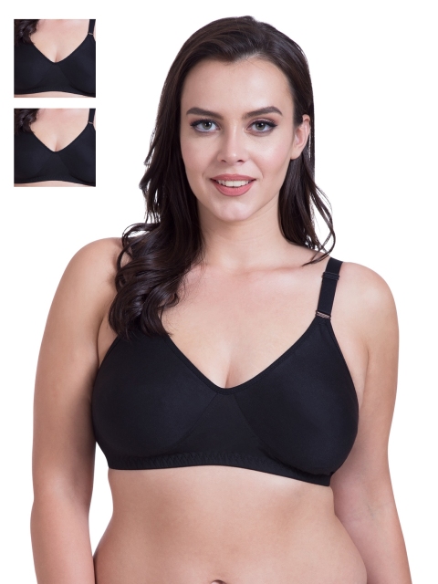 

Rajnie Pack of 3 Black Full-Coverage T-shirt Bras RJ666