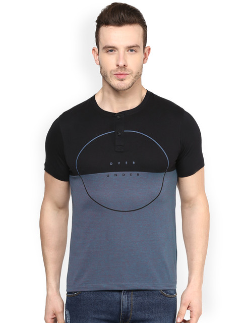 

Wear Your Mind Men Blue Colourblocked Round Neck T-shirt