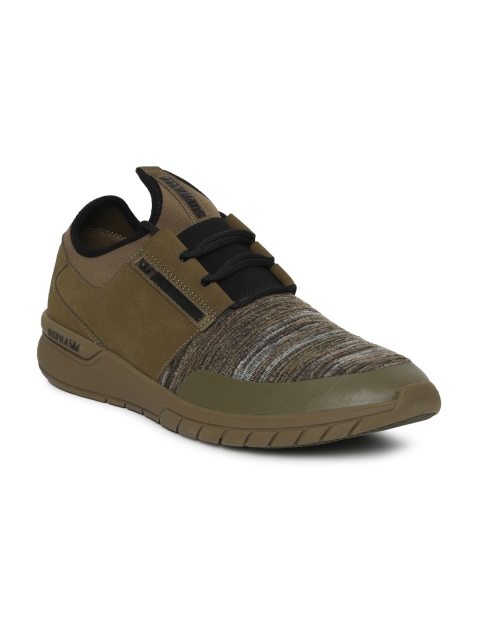 

Supra Men Olive Green & Brown FLOW RUN Sneakers