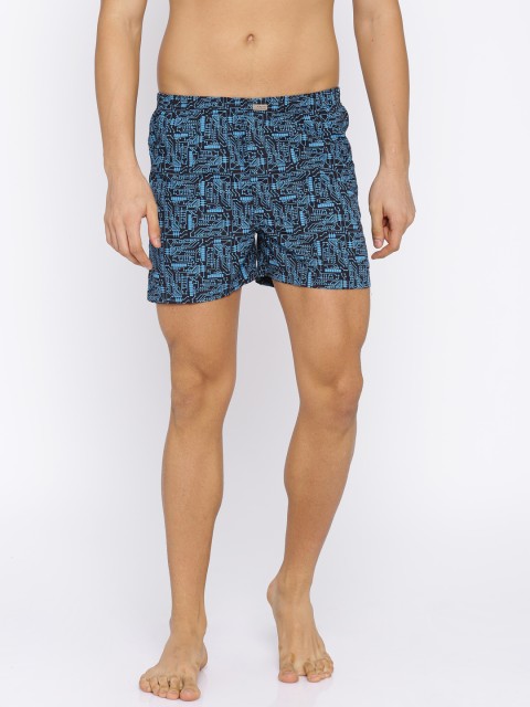 

Flying Machine Black & Blue Printed Pure Cotton Boxers FMAM8052