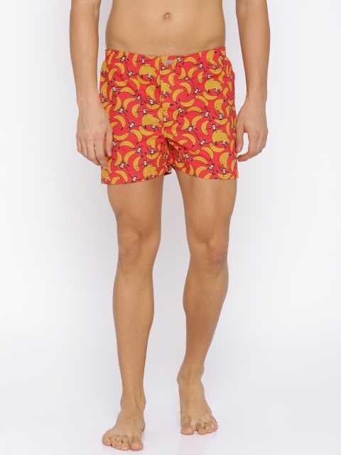 

Flying Machine Red & Yellow Printed Pure Cotton Boxers FMAM8059