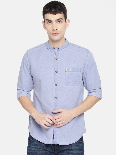 

U.S. Polo Assn. Men Blue Regular Fit Solid Casual Shirt