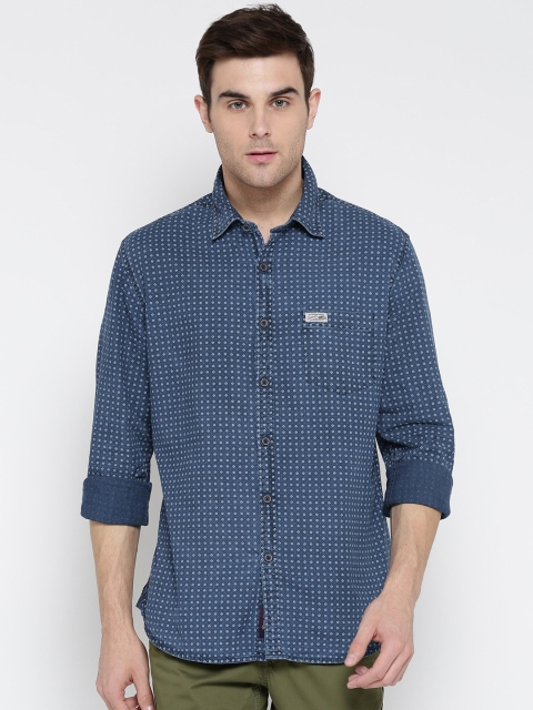 

U.S. Polo Assn. Denim Co. Men Teal Regular Fit Printed Casual Shirt