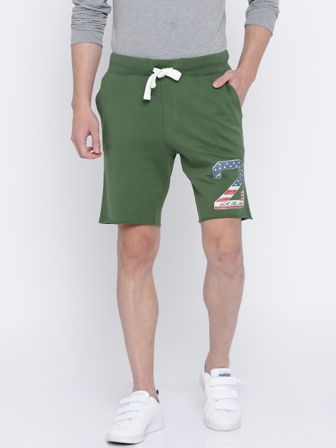 

U.S. Polo Assn. Men Green Solid Regular Fit Shorts