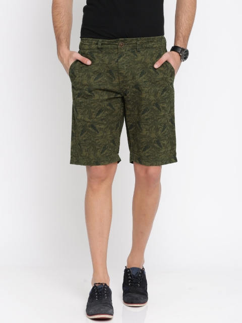 

U.S. Polo Assn. Men Olive Green Printed Regular Fit Shorts