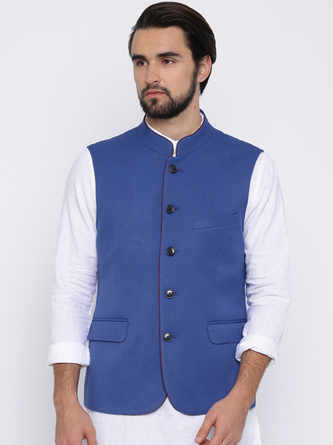 

Allen Solly Men Blue Nehru Jacket