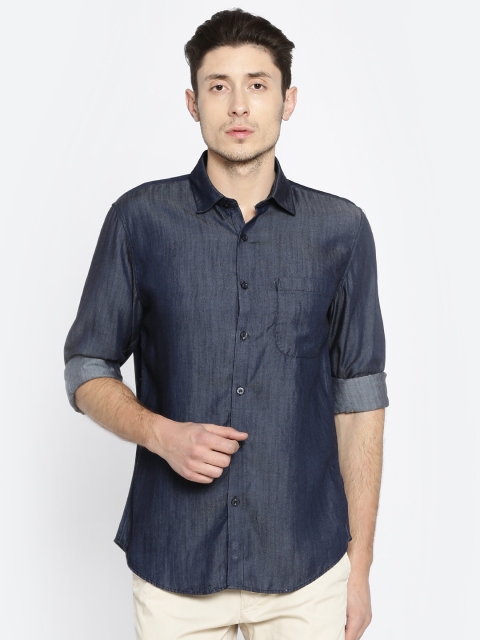 

Peter England Casuals Men Blue Slim Fit Solid Casual Shirt