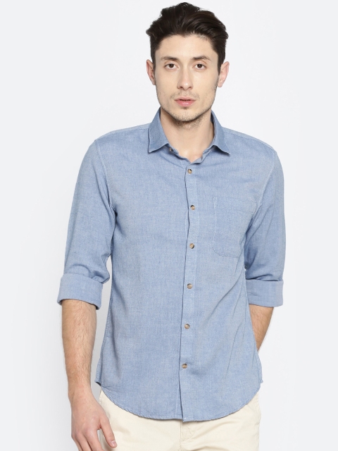 

Peter England Casuals Men Blue Slim Fit Solid Semiformal Shirt