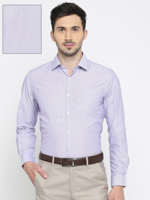 

Peter England Men Purple Slim Fit Striped Formal Shirt