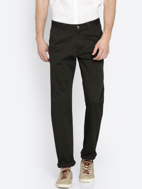 

Peter England Casuals Men Olive Green Slim Fit Solid Chinos