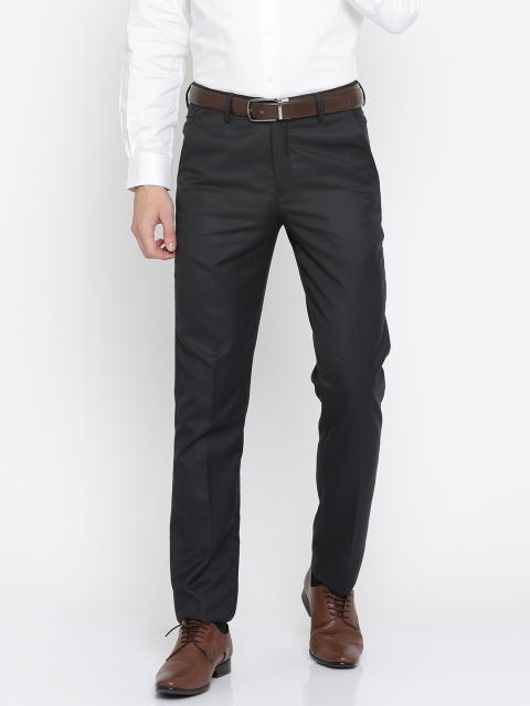 

Peter England Men Navy Blue Slim Fit Solid Formal Trousers