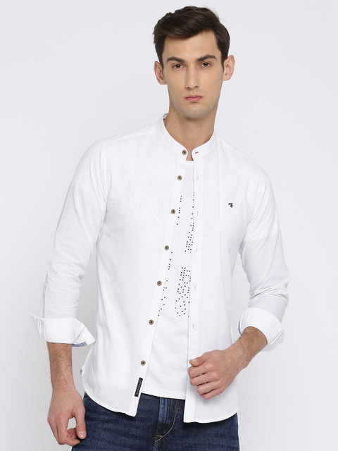 

The Indian Garage Co Men White Slim Fit Solid Casual Shirt