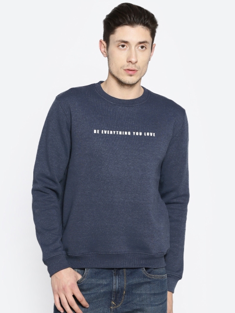 

Peter England Casuals Men Navy Printed Sweatshirt, Navy blue