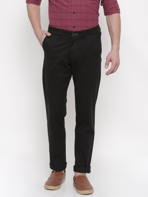 

The Indian Garage Co Men Black Slim Fit Solid Chinos