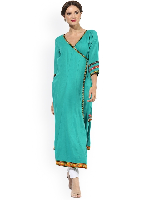

Sangria Women Teal Anarkali Kurta