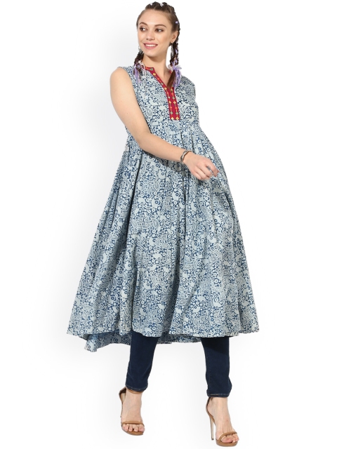 

Sangria Women Blue Printed Anarkali Kurta