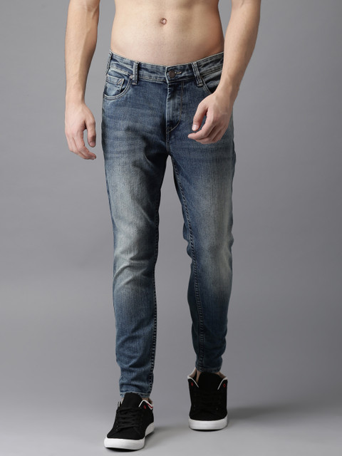 

Moda Rapido Men Blue Slim Fit Cropped Mid-Rise Clean Look Stretchable Jeans