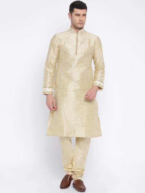 

Manu Men Beige Solid Kurta with Pyjamas