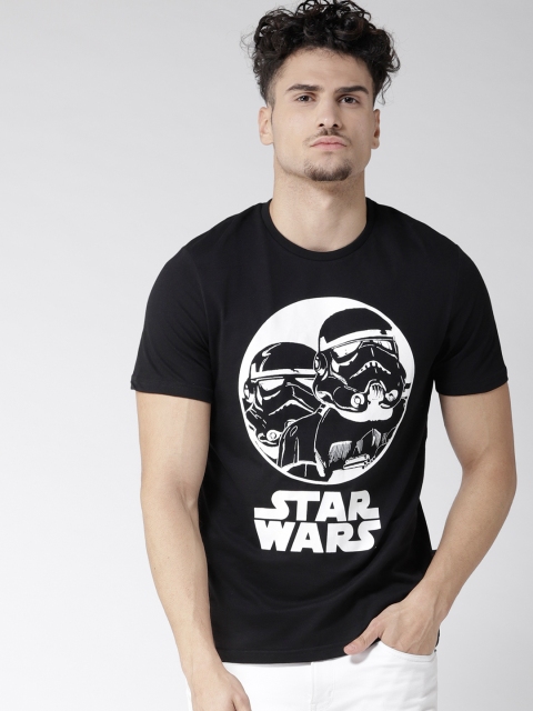 

Celio Star Wars Men Black Printed Star Wars Pure Cotton T-shirt