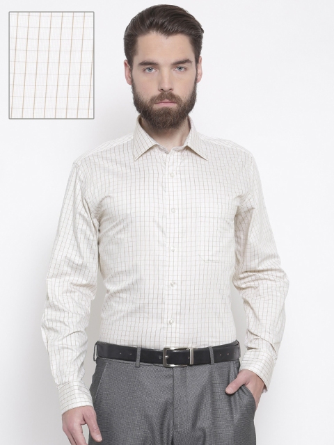 

Arrow Men Beige & Brown Regular Fit Checked Formal Shirt