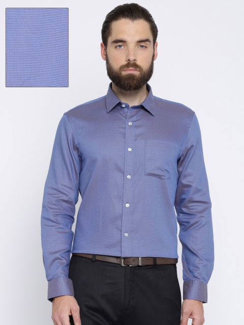 

Arrow Men Blue Slim Fit Self Design Formal Shirt