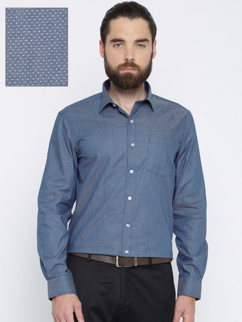 

Arrow Men Blue Slim Fit Self Design Formal Shirt