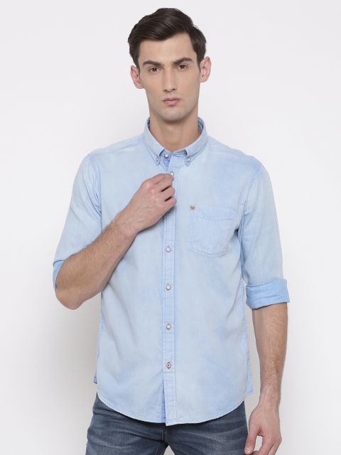 

Arrow Blue Jean Co. Men Blue Slim Fit Faded Casual Shirt