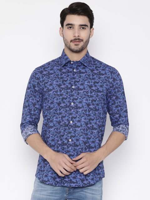 

Arrow New York Men Blue Slim Fit Printed Casual Shirt