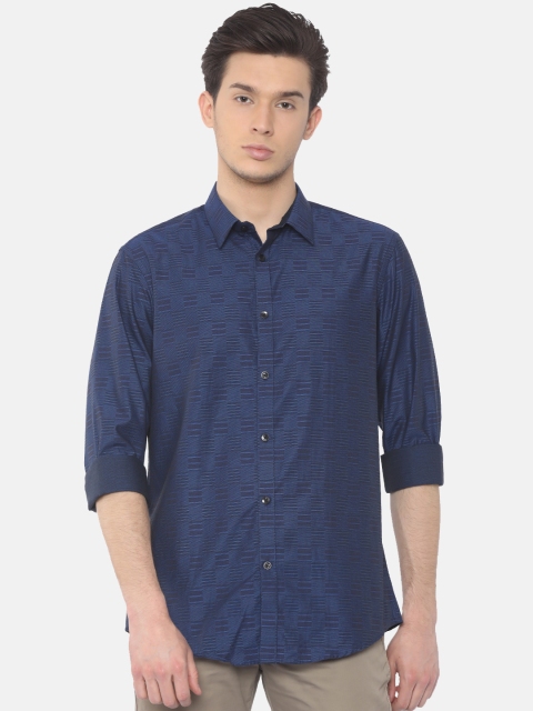 

Arrow New York Men Blue Slim Fit Striped Casual Shirt