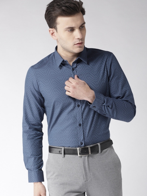

Arrow New York Men Blue Slim Fit Self Design Casual Shirt
